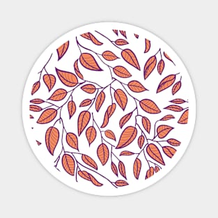 Minimalist Leaf Line Art Illustration as a Seamless Surface Pattern Design Magnet